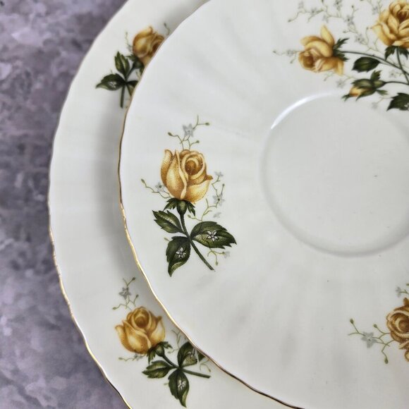 Royal China Seltmann Weiden Bavaria Yellow Rose 3 Pc Set Cup Saucer Bread Plate - Picture 9 of 16